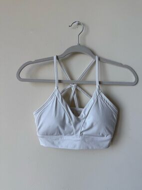Balance Athletica White Strappy V-Neck Sports Bralette
